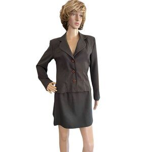 Vintage Splurge By ASB Womens 2 Piece Skirt Suit Size 7 Brown